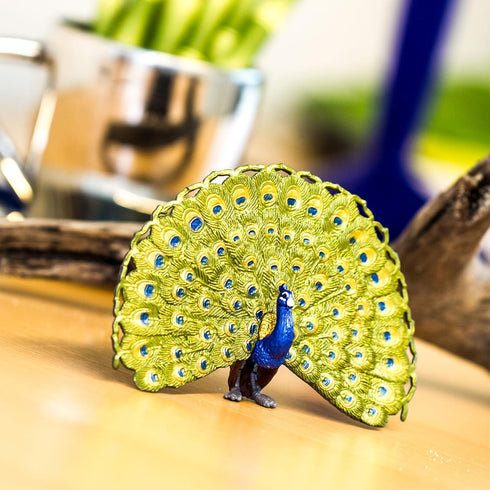 Safari Ltd. Peacock Figurine - Detailed 4" Plastic Model Figure - Fun Educational Play Toy for Boys, Girls & Kids Ages 3+...