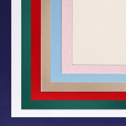 Aida Cloth 14 Count Cross Stitch Fabric 12 by 18 Inch,8 Color...