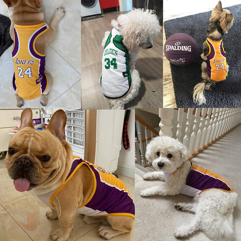 3Pack Dog Clothes for Small Dog Girl Puppy Clothes for Chihuahua Yorkies Bulldog Clothes for Medium Dogs Boy Basketball Jersey Pet Outfits Dog Shi...