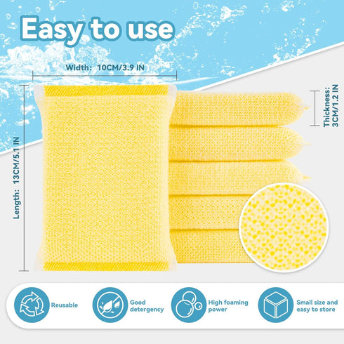 Scrubbing Pad - 12PCS Scrubbing Sponges for Home and Kitchen Scouring Pads Multiple Purpose for Washing Kitchen Stove,Dish,Bowl,Pot,Sink,Bathtub,C...