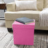 Simplify Velvet White Piping Folding Storage Ottoman, Toy Box Chest, Tufted Padded Seating, Bench, Foot Rest, Stool, Single, Pink...