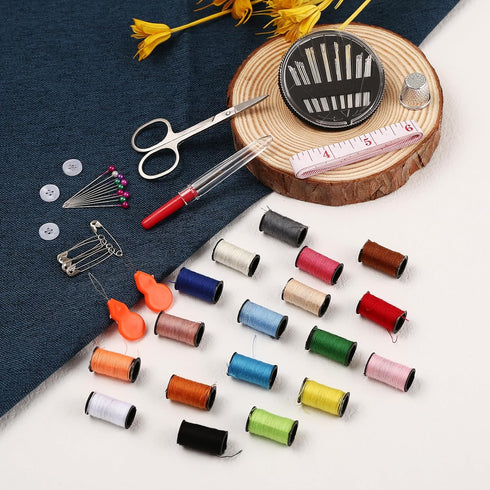 Mini Travel Sewing Kit, AUERVO DIY Premium Sewing Supplies,Basic Sewing kit for Adults,Beginners,Home,Emergency Filled with Repair kit and Sewing ...