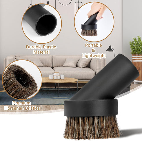 TXIN 4 Pieces Soft Horsehair Bristle Vacuum Attachments Dusting Brush Cleaner Dust Brush, Small Round Corner/Track Cleaning Tools Vacuum Brushes R...