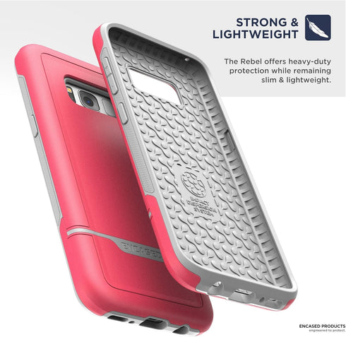 ENCASED Galaxy S8 Plus Case Pink (Rebel Armor) Heavy Duty Full Body Protection Cover (Samsung S8+)...