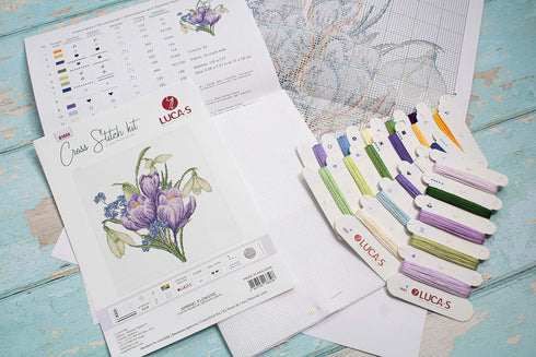 Luca-S Counted Cross Stitch kit Spring Flowers, 17x19cm, DIY...
