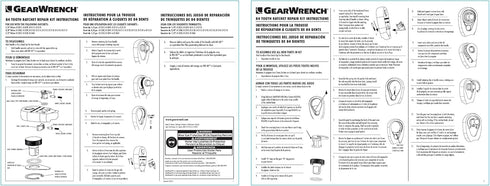 GEARWRENCH 3/8" Drive 84 Tooth Non-Quick Release Ratchet Repair Kit - 81227F...