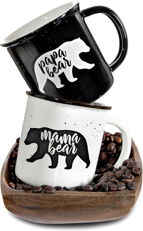 Mama Bear Papa Bear Mug Set of 2, Mom Dad Gift, Parents Couple Coffee Mug...