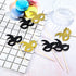 48 Pieces Masquerade Mask Cupcake Toppers Black Gold Glitter Bachelorette Party Mask Cupcake Mardi Gras Food Dessert Picks for Baby Shower Birthda...