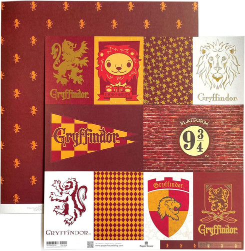 Paper House Productions Harry Potter 12" x 12" 12-Sheet Decorative Double Sided Paper Pack for Scrapbooking and Crafts - Hogwarts Houses...