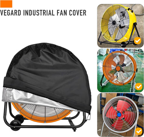 VEGARD Industrial Fan Cover,Outdoor Fan Cover, Heavy Duty Waterproof&Dustproof Cover for 24" High Velocity Floor Fan, Drum Fan, High Speed Blower,...
