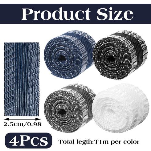 4PCS Hemming Tape for Pants, Iron On Fabric Tape Instant Hem Tape 2.5cm ×1m No Sewing Required Washable Self Adhesive Trousers Mouth Paste Edge Fa...