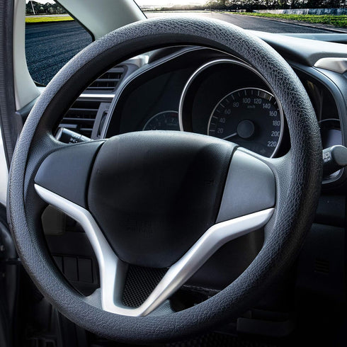 Spurtar Steering Wheel Cover 14"-15" Anti-Slip Car Steering Wheel Protector, Soft Odorless Silicone Leather Texture Steering Cover, Great Grip Cov...