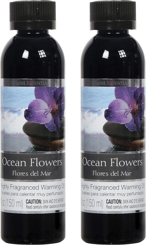 Hosley's Set of 2 OCEAN FLOWERS Fragrance Warming Oils 5 Ounce. Ideal GIFT for weddings spa Reiki Meditation Bathroom settings. P1...