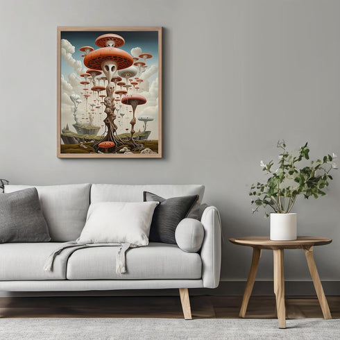Posterizer 1 pcs-scray alien mushroom creatures-Abstract & Modern Art-Fantasy & Fiction Art-Gift for Art Lovers-Decor for Home & Office- UNFRAMED ...