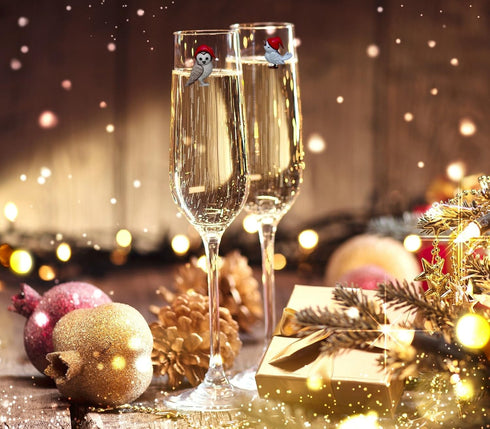 Winter Magnetic Wine Charms That Will Delight Your Guests all Season - Use at Christmas and Beyond - Set of 6 Drink Markers...