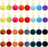 Hicarer 32 Pieces Pom Poms Keychains Fluffy Ball Faux Rabbit Fur Pompoms Keyring for Girls Women DIY Hats Shoes Bags Accessories...