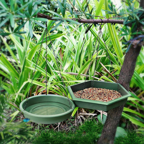 Hanging Bird Bath?Bird Bath - Bird Feeder, 2 in 1 XL Hanging Bird Feeder & Bird Bath for Outside, Hanging Bird Baths for Outdoors...