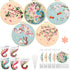 Yinder 5 Sets Floral Embroidery Kit for Beginners Embroidery Starter Kit with Patterns and Instructions Include Embroidery Hoop Threads Needles St...