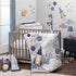 Lambs & Ivy Sky Rocket Blue Stars/Galaxy/Space 100% Cotton Fitted Crib Sheet...