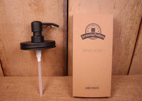 Jarmazing Products Wide Mouth Black Mason Jar Soap Dispenser Lids - One Pack - for All Wide Mouth Canning Jars...