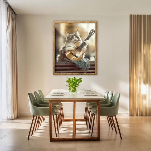 Posterizer 1 pcs-cute funny kitty cat playing the guitar 2-Art for Animal Lovers-Musical Art Collection-Decorations for Bedroom, Office, Living Ro...