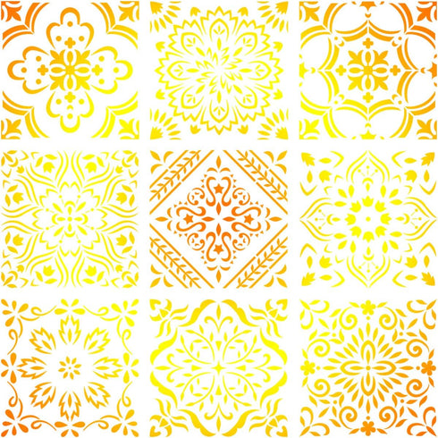 Large Mandala Stencil 12x12 Inch - 9 Pack Mandala Stencils Templates for Painting on Floor, Reusable Pattern Stencils for Fabric, Wood, Tile, Furn...