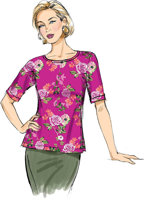 Butterick Misses' Knit Top Sewing Pattern Kit, Design Code B6874, Sizes 16-18-20-22-24...