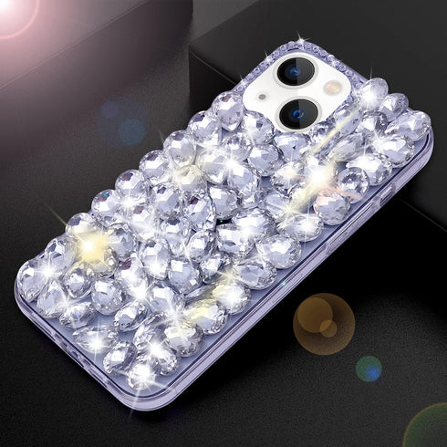 Bonitec Compatible with iPhone 13 Case for Women 3D Glitter Sparkle Bling Case Luxury Shiny Crystal Rhinestone Diamond Bumper Clear Gems Cute Prot...