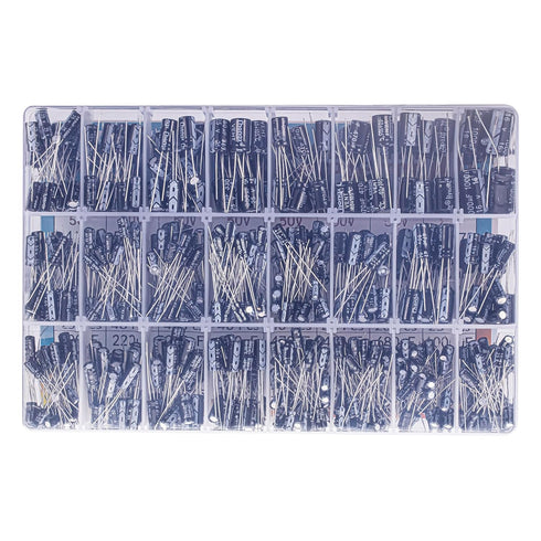 AUKENIEN Electrolytic Capacitor Kit 24 Values 670pcs Aluminum Industrial Electrical Radial Capacitors Assortment Set from 0.1uF to 1000uF 10V 16V ...