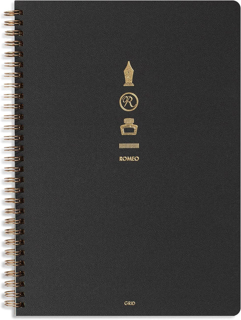 Romeo Japanese Notebook, Spiral Bound, B6 (4.9" x 6.9"), Grid, 140 pages...