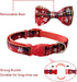 2 Pack Christmas Dog Collar with Bow Tie, Holiday Buffalo Snowflake Collar for Small Medium Large Dogs Cats Pets Puppies (Large-(16-27") Neck * 1"...