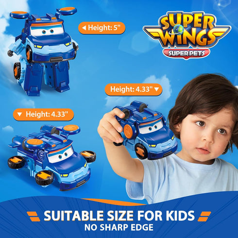 Super Wings Transformer Toys 5" Action Figure Supercharged Tobot Leo, 3 in 1 Rescue Bots Transforming Airplane Car Robot Toys, Educational Toys fo...