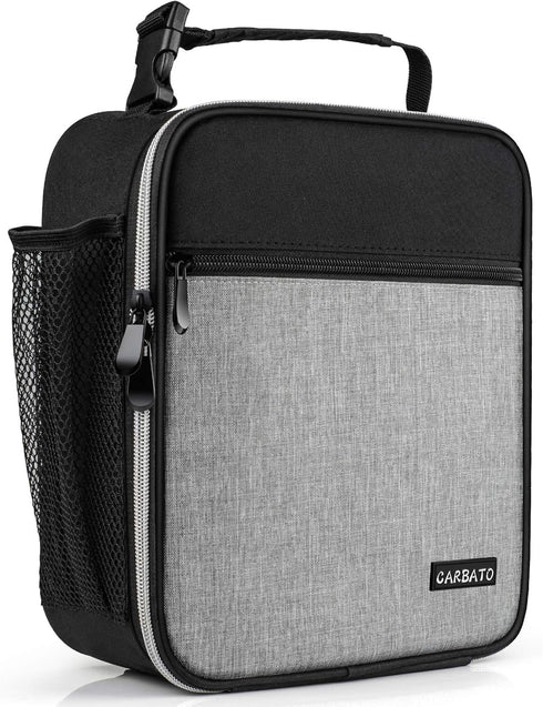 Lunch Bag, Durable Insulated Lunch Box Reusable Adults Tote Bag Lunch Bag for Men, Women, Adults (Black Gray)...