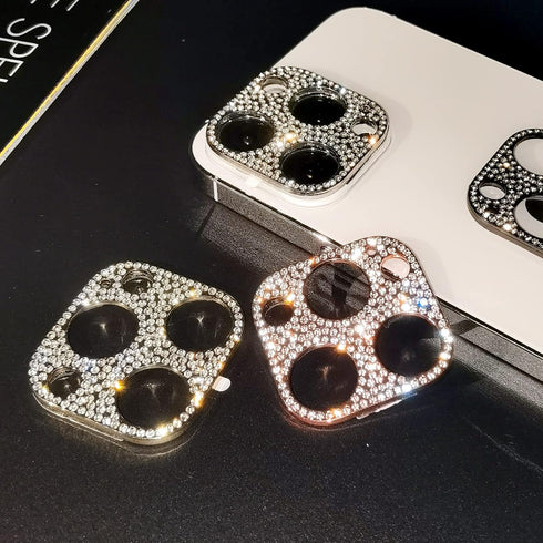 Omorro for iPhone 13 Pro Bling Lens Protector, Camera Cover 3D Glitter Crystal Diamond Rhinestone Shining Dots Metal Protective Decoration Sticker...
