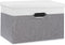 Yawinhe Collapsible Storage Box, Waterproof Storage Basket Bins, with Lids and 2 Handles, Closet Organizers, for Clothes, White/Gray, 15''Lx9.8''W...