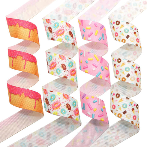 David accessories Donuts Grosgrain Ribbon Tape 1" Wide x 40 Yards Total-8 Rolls 5 Yards for DIY Handmade Hair Bow Headwear Wedding Festival Home P...