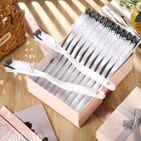Yinkin Kitchen Scrub Brush Bulk Sink Bathroom Brush Edge Corner Cleaning Brush Right Angle Mini Grout Brush for Household Dishwasher Tile Lines Wi...