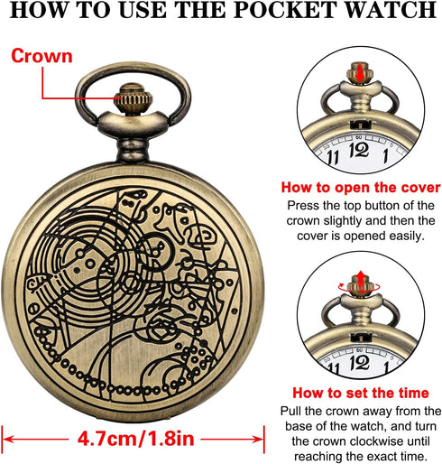 YISUYA Vintage Pocket Watches for Men Boy, FOB Pocket Watch with Chain, Christmas Gifts, Father's Day Gifts, Valentine's Day Gifts, Birthday Gifts...