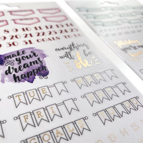 Paper House Productions Planner Sticker Day Tracker Set of 4 Packs of Sticker Sheets for Planners, Journaling and Crafting...