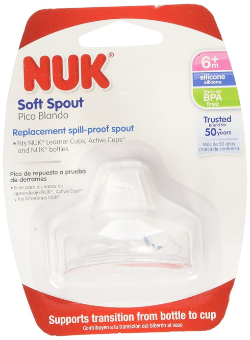 NUK Replacement Silicone Spout, Clear Pack of 2...