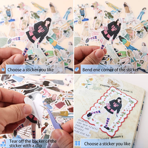 People Stickers for Journaling Supplies, Scrapbooking Junk Journal Kit for Women, Scrapbook Stickers Bullet Adults Friends Scrap Booking Supplys C...