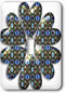 3dRose lsp_213619_1 "A Blue Jeweled Effect Circle of Hearts Design Single Toggle Switch, Multicolor...