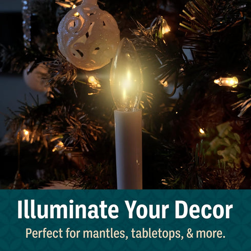 Holiday Joy Window Candles Kit - Pack of 1-9-inch-Tall Electric Candle with Built-in Auto Sensor, 2 Bulbs and Suction Cup Holder in Each Box - 5W,...
