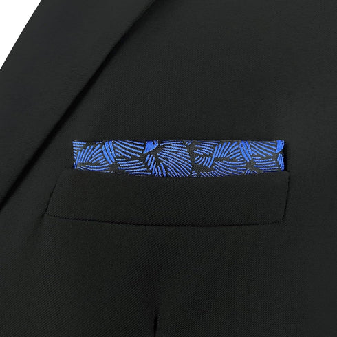 S&W SHLAX&WING Mens Pocket Square for Suit Navy Blue Black Large Size Pattern 12×12 Business...