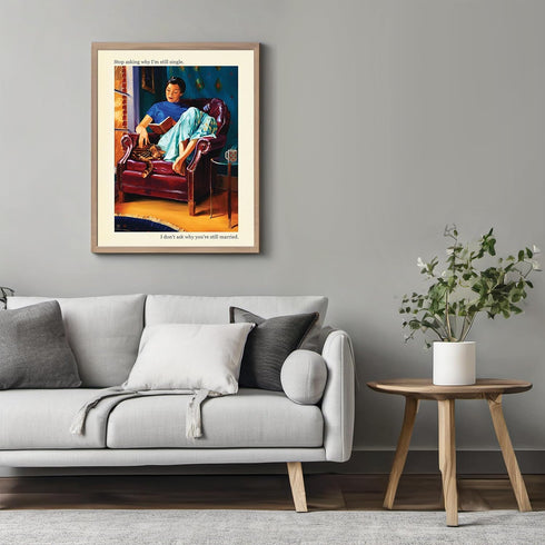 Posterizer 1 pcs-Single Woman Quote Funny Sarcastic Print-Inspirational Women's Art-Comedy Art-Living Room Bedroom Decor- unframed wall art...