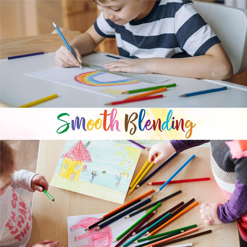 Vibrant Color Pencils - Great for Toddlers and Adults - Premium 12-Color Pencil Set for Books, Sketching, Shading - Toddler friendly with Drawing ...