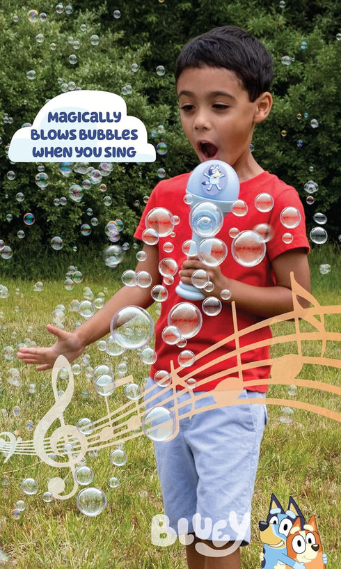 BLUEY DANCE MODE Bubble Machine and Toy Microphone | Bluey Toy for Baby, Toddlers and Kids | includes Bubble Solution...