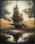 Posterizer 1 pcs-Old Castle in Post-Apocalyptic World-Abstract & Modern Art-Fantasy & Fiction Art-Gift for Art Lovers-Decor for Home & Office- UNF...