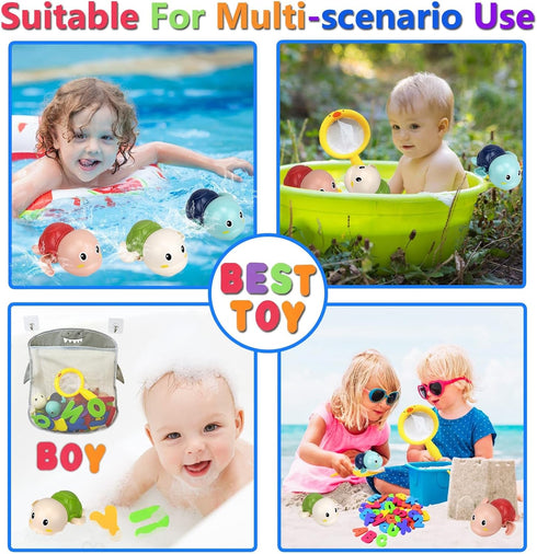 Bath Toys for Toddlers 1-3 - Mold Free Bath Toys Baby Pool Toys Toddler Age 1-2-4 Bath Toys for Infants 6-12 Months 1 2 3 4 Year Old Girl Boys Gif...