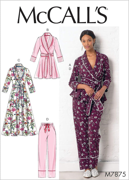 McCall Pattern McCall's Women's Pants, Belt, Robe, and Jacket, Sizes 4-14 Sewing Pattern, Plain...